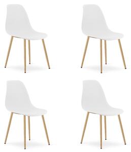 Židle WAT bílá / přírodní nohy x 4