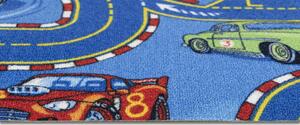 Breno Metrážový koberec RACERS 77, šíře role 400 cm, Modrá, Vícebarevné