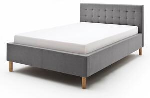 Světle šedá čalouněná dvoulůžková postel 140x200 cm Malin – Meise Möbel