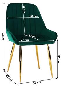 Tempo Kondela Jídelní židle, smaragdová / gold chrom-zlatý, PERLIA