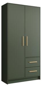 Dvoudveřová šatní skříň BARNEY 1 - šířka 103 cm, zelená
