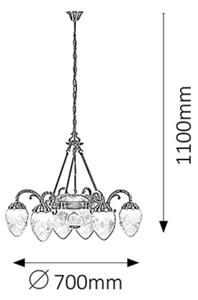 Rabalux 8636 - Lustr na řetězu ANNABELLA 6xE14/40W+2xE27/60W
