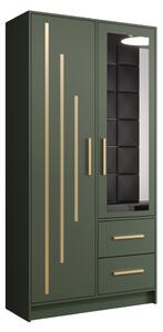 Dvoudveřová šatní skříň BARNEY 4 - šířka 103 cm, zelená