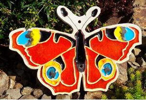 Keramický motýl Babočka červený