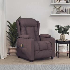 Masážní křeslo tmavě hnědé textil 339063