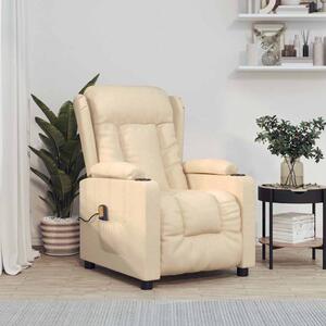 Masážní křeslo krémové textil 339067