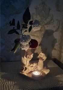 Keramická váza, anděl a svícen - červená