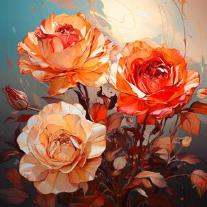 OBRAZ NA PLÁTNĚ, květiny, 30/30 cm - Obrazy na plátně