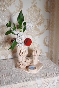 Keramická váza, anděl a svícen - červená