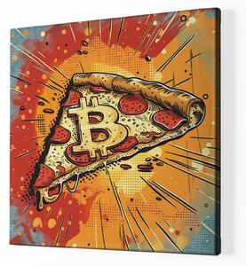 Obraz na plátně - Bitcoin pizza day FeelHappy.cz Velikost obrazu: 40 x 40 cm