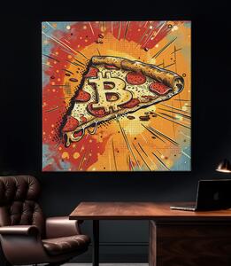 Obraz na plátně - Bitcoin pizza day FeelHappy.cz Velikost obrazu: 40 x 40 cm