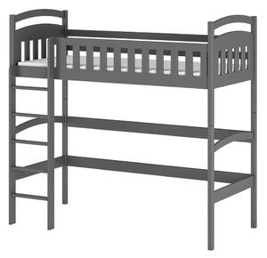 Dětská jednolůžková postel s horním spaním MAAIKE - 80x160, grafit