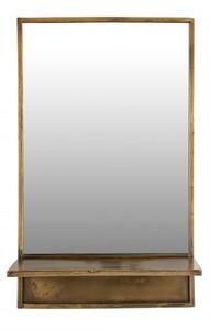 White Label Living Nástěnné zrcadlo FEYZA, 61x37 cm, mosaz 8100033