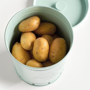 Zeller Present Plechová dóza na brambory, s větráním, pastel zelená, RETRO