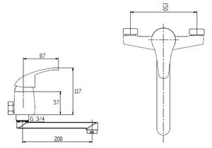 Invena Perea kuchyňská baterie na stěnu chrom BC-05-001
