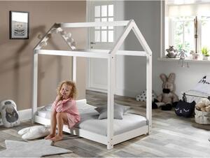 Bílá dětská domečková postel Vipack Cabane, 70 x 140 cm