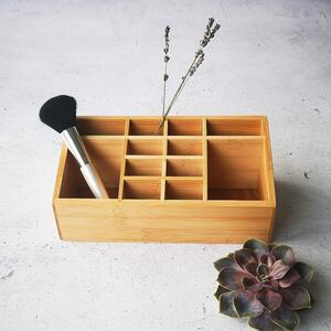 Zeller Present Bambusový organizér do koupelny nebo kanceláře THINGS, 6 přihrádek + zásuvka