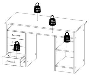 Pracovní stůl v dubovém dekoru Tvilum Function Plus
