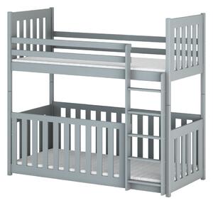 Patrová postel se zábranami DANIKA - 80x160, šedá
