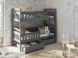 Patrová postel pro dvě děti DITA - 80x160, grafit