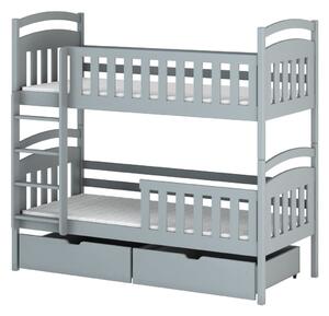 Patrová postel se šuplíky KARMEN - 90x200, šedá