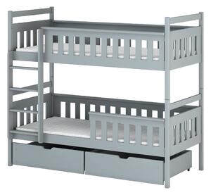 Dětská postel se šuplíky ANDREA - 80x160, šedá
