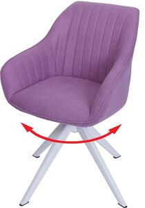 Jídelní židle HWC-K27, kuchyňská židle Židle s područkami, otočná látka/textil fialová