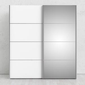 Bílá šatní skříň se zrcadlem a posuvnými dveřmi 182x202 cm Verona - Tvilum