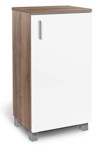 Koupelnová skříňka K5 barva skříňky: dub sonoma tmavá, barva dvířek: bílá lamino