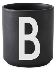 Černý porcelánový hrnek Design Letters Alphabet B, 250 ml