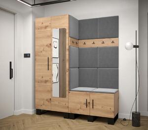 Předsíňová sestava RUMIE 14 - dub artisan, šedé panely