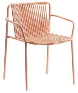 Pedrali Růžová kovová zahradní židle Tribeca 3665 s područkami