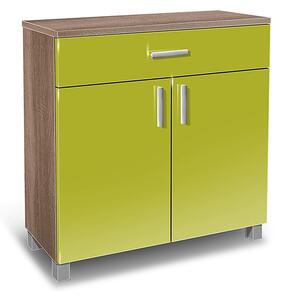 Koupelnová skříňka K23 barva skříňky: dub sonoma tmavá, barva dvířek: lemon lesk