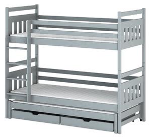 Dětská postel s přistýlkou SERENA - 80x160, šedá