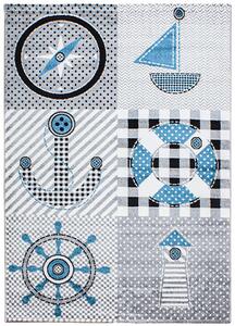 Breno Kusový koberec KIDS 510 Grey, Modrá, Šedá, Vícebarevné, 120 x 170 cm
