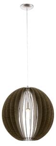 Eglo 94636 COSSANO - Závěsné dřevěné svítidlo v hnědé barvě, 1 x E27, Ø 50cm (Závěsný lustr se dřevěným stínidlem)