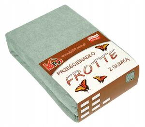 Froté prostěradlo s gumou 120x200 olivové KARO