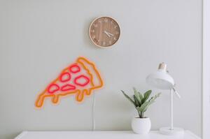 Oranžovo-červená nástěnná svíticí dekorace Candy Shock Pizza, 40 x 22 cm