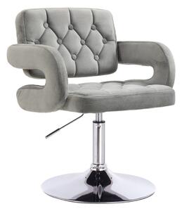 LuxuryForm DESIGN Židle ADRIA VELUR na stříbrném talíři - šedá