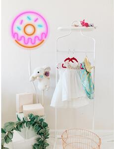 Růžová nástěnná svíticí dekorace Candy Shock Donut, ø 40 cm