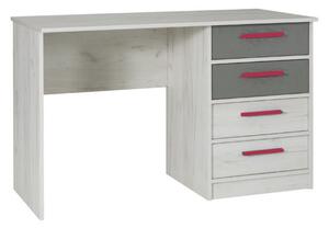Psací stůl REST R06 Maridex 120/75/60 barevné provedení: craft bílý/šedá/žluté úchyty