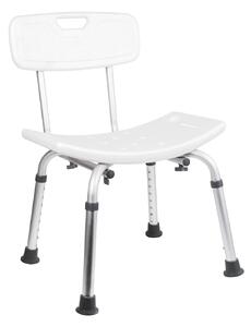 BISK Erga Handicap PRO, obdélníková židle do koupelny se zádovou opěrou 495x545x840 mm, bílá, ERG-07657
