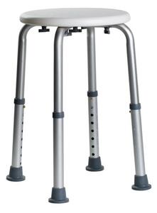 BISK Erga Handicap PRO, výškově nastavitelná židle do sprchy 443x443x526 mm, bílá-šedá, ERG-07705