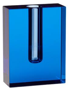 Modrá skleněná váza Hübsch Sena, výška 12 cm