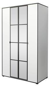 Šatní skříň se zrcadlem 120 cm HONG 1 - bílá / černá