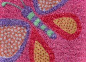 Breno Metrážový koberec PAPILLON 66, šíře role 400 cm, Růžová, Vícebarevné