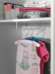 Růžovo-bílá dětská šatní skříň z borovicového dřeva 37x172 cm Casami Bruges – Vipack