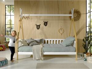 Bílá dětská postel se zábranou Vipack Tipi, 90 x 200 cm