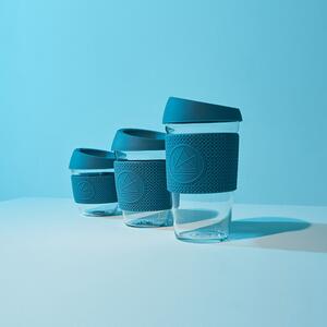 Skleněný hrnek na kávu, 230ml, Neon Kactus, modrý