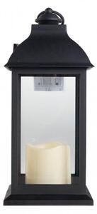 Lucerna s LED svíčkou, rozměr 13.5 x 13.5 x 30 cm, černá